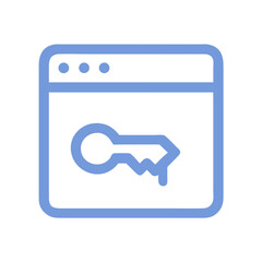 Aufkleber - Website secured with key icon on White Background