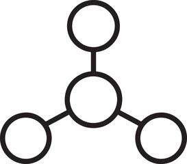 Fototapete - Abstract Network Connection Simple Bold Black Line Art Icon