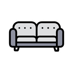 Poster - Modern light gray sofa on a White Background illustration