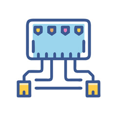 Aufkleber - Colorful Flat Vector Icon Illustrating Data Distribution Network Concept