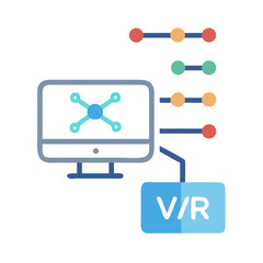 Aufkleber - Virtual reality data network connection concept illustration design