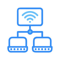 Aufkleber - Network topology illustration of device connectivity with wireless signal