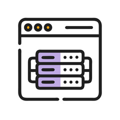 Aufkleber - Data server visualization depicted in stylized graphic illustration
