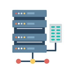 Aufkleber - Isolated server rack with connection node on White Background