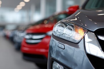 Wall Mural - used car dealership showroom with variety of vehicles on display
