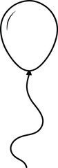 Poster - Minimalist line art of a single flying hot air balloon with a small basket