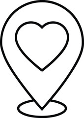 Poster - Minimal line art of a location pin integrated with a heart symbol