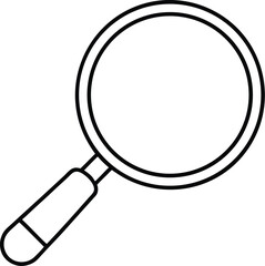 Poster - Clean and minimal line art magnifying glass icon for research and discovery