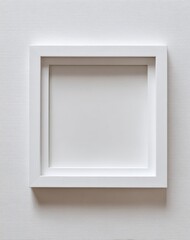 Poster - Minimalist White Square Shadow Box Frame on Light Wall with Soft Natural Lighting for Modern Home Decor Display