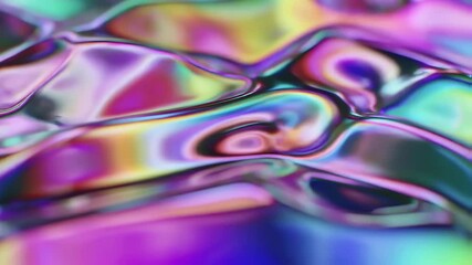 Aufkleber - Abstract holographic fluid texture loop with vibrant iridescent colors in motion, flowing pattern. Generated AI