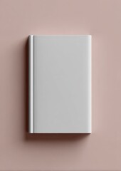 Poster - Elegant blank hardcover notebook with elastic band lying on soft pink background ideal for writing journaling and note taking