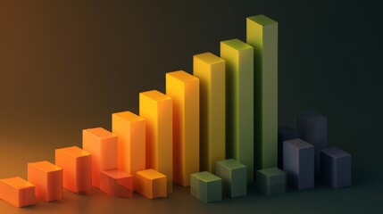 Aufkleber - A D financial graph with ascending bars and vibrant colors, symbolizing growth and success in a competitive market environment.