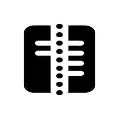 Poster - Illustration of a black vertical rectangle with rounded corners and a pattern of lines and circles