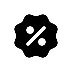 Poster - Black jagged circle with a white percentage sign in the middle, representing a discount or sale offer