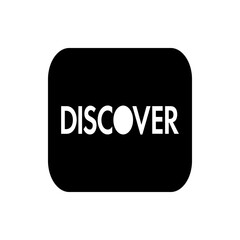 Poster - Discover logo displayed in white on a black rounded rectangle background with a circle replacing the letter o