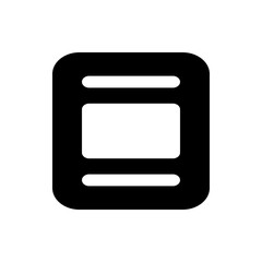 Poster - Illustration of a black rectangle with rounded corners and horizontal white lines inside the shape exactly