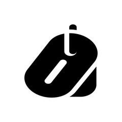 Poster - illustration of a black luggage tag with a white stripe and loop, isolated on a white background spa