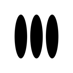 Aufkleber - Three symmetrically aligned black circles evenly spaced on a white background in a horizontal line shape