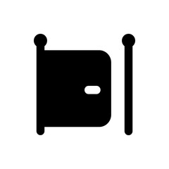 Poster - Illustration of a black cabinet with a white handle and black legs on a white background design element