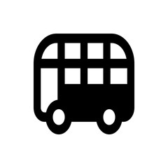 Fototapete - Illustration of a black bus with rounded edges and white circles for wheels on a white background art