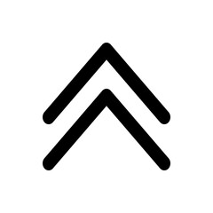 Poster - Two black chevron arrows pointing upwards with rounded edges on a white background in a simple graphic