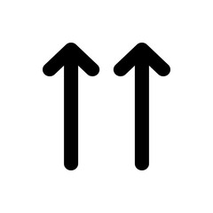 Poster - Two bold black arrows pointing upwards symmetrically aligned on a white background in a simple illustration