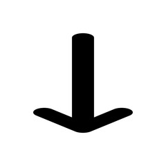 Aufkleber - A single black arrow pointing downwards with rounded edges on a white background in a simple style