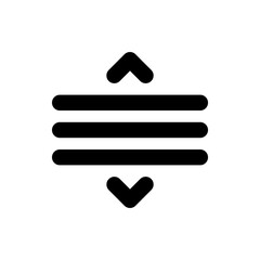 Aufkleber - Illustration of a vertical alignment icon with three horizontal lines and up and down arrows centered