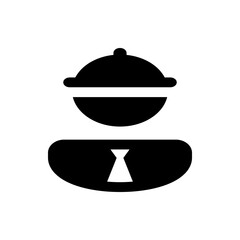 Poster - Black square shape with rounded edges and a central white square, symmetrical design on white background