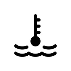 Poster - Black and white illustration of a thermometer above wavy lines indicating temperature or engine coolant level