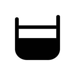 Poster - Illustration of a simple black bucket with a handle and a horizontal line across the upper section