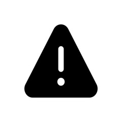Poster - Black triangular warning sign with rounded corners and exclamation mark inside on a white background image