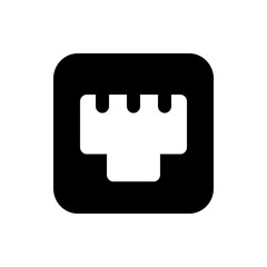 Poster - Illustration of a black rounded square containing a white stylized face with simple geometric features