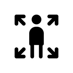 Poster - Person icon with arrows pointing away from the body indicating expansion or growth in different directions