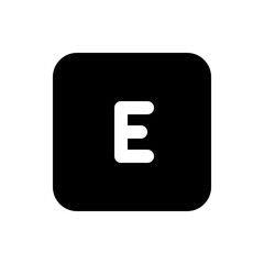 Poster - Illustration of a black square with rounded corners and a white letter e in the center of the square shape