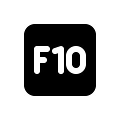 Poster - Illustration of a rounded square with a black background and the white text f ten displayed in the center