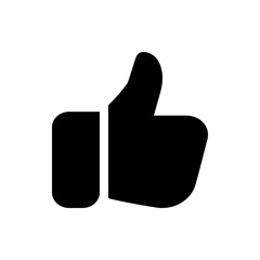 Poster - Black and white graphic illustration of a thumbs up hand gesture with a simple and bold design style