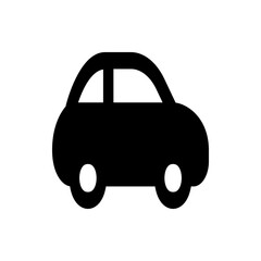 Poster - Illustration of a compact car silhouette with rounded features and visible wheels and window design