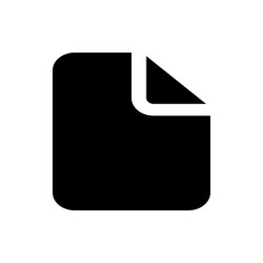 Poster - Black square document with rounded corners and a folded top right corner on a white background view simple