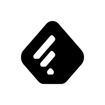 Black file icon with a white download arrow pointing downwards and a small line below it, simple design