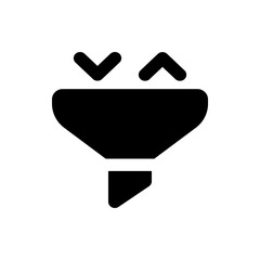 Fototapete - Black filter funnel icon with two arrows pointing up and down isolated on a white background image view