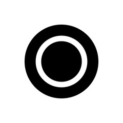 Poster - A concentric design featuring a black outer circle surrounding a white ring and a black inner circle shape