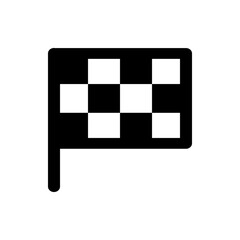 Poster - Illustration of a checkered flag with alternating black and white squares on a black pole design element