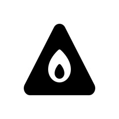 Poster - Black triangle with rounded corners containing a white flame shape in the center of the graphic design