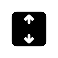 Fototapete - A black square with rounded corners containing a white up arrow and a white down arrow in the center