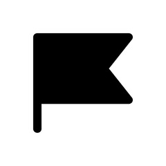 Poster - A black flag with a unique shape waving in the wind isolated on a white background in simple style