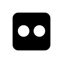 Poster - Black rounded square with two white circles inside representing a simple face or abstract design element