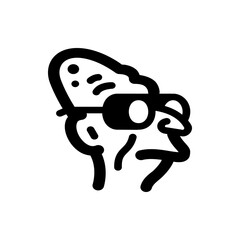 Poster - Illustration of a person wearing goggles with a distinctive nose and head shape in a simple black outline