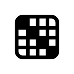 Poster - Illustration of a square shape with rounded corners and a grid pattern with intersecting lines inside it