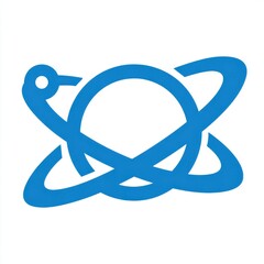 Fototapete - Abstract Blue Planetary Orbit Illustration